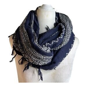 BP Dark Blue White Stitching Infinity Scarf